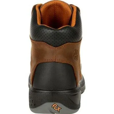 Georgia Men's FLX Point 6" Comp Toe Waterproof Work Boot- Brown- G6644
