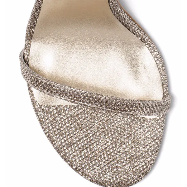 Glitter Gold Ankle Strap Heels