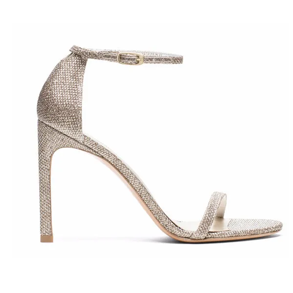 Glitter Gold Ankle Strap Heels