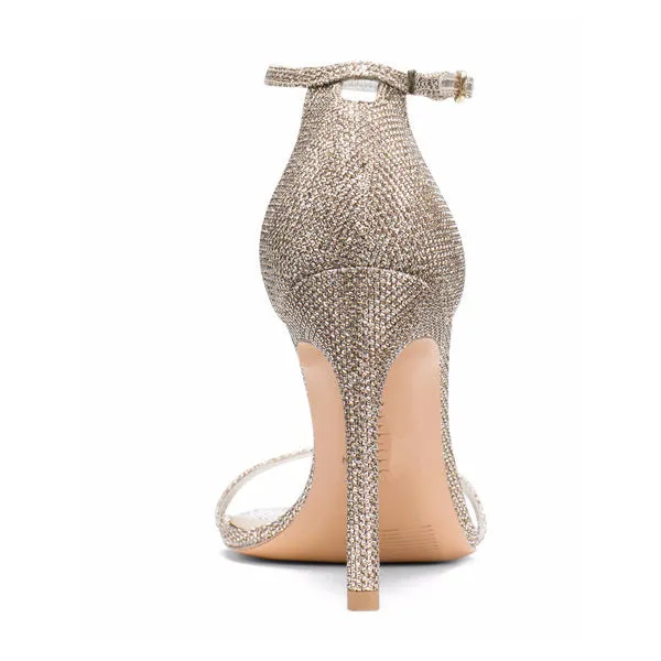 Glitter Gold Ankle Strap Heels