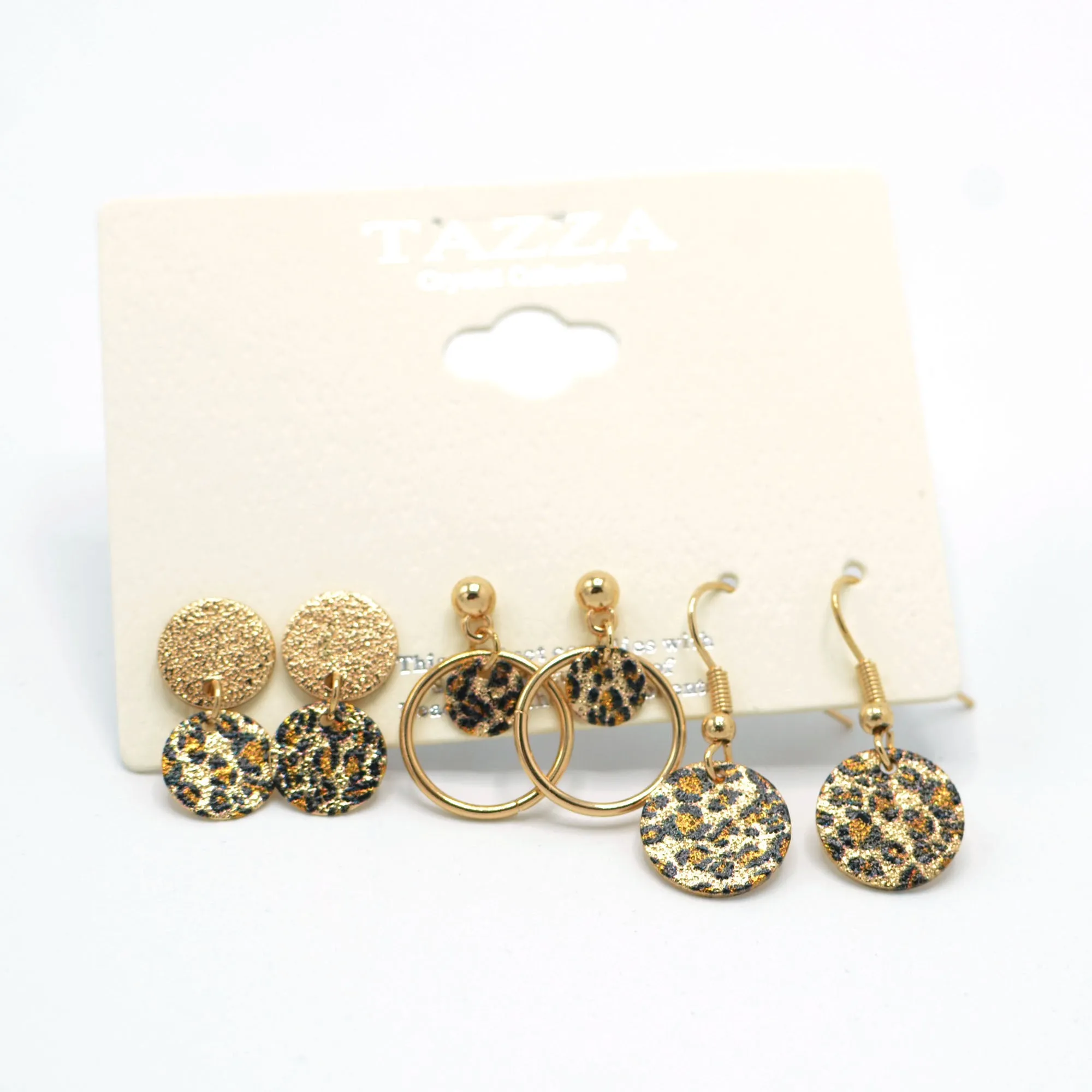 GOLD 3 PAIR EARRINGS SET#SQGN1031-0010 (NF5)
