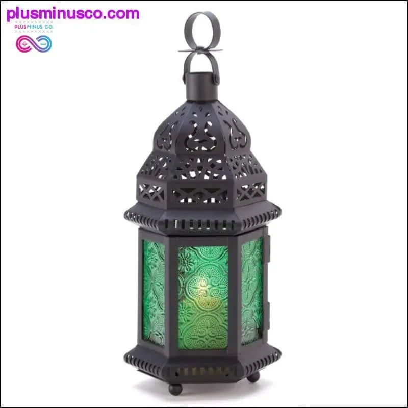 Green Glass Moroccan Lantern ll PlusMinusco.com