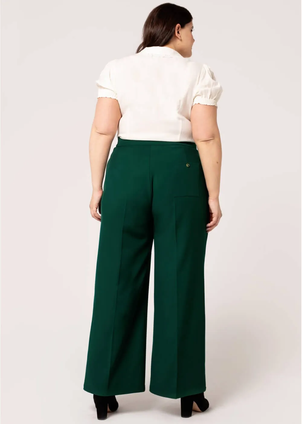 Hell Bunny Ginger 40's Swing Trousers Dark Green