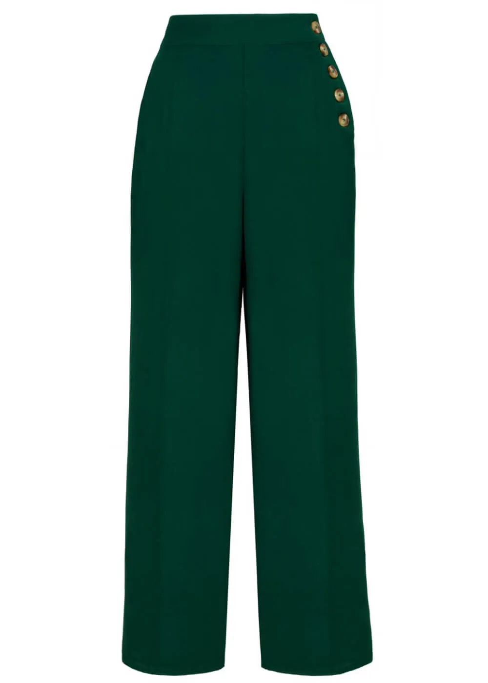Hell Bunny Ginger 40's Swing Trousers Dark Green