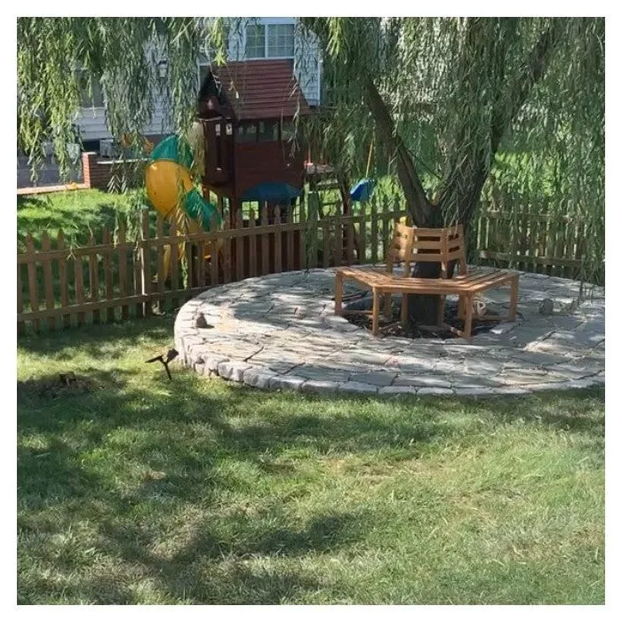 Hexagonal Outdoor Tree Bench in Weather Resistant Acacia Wood