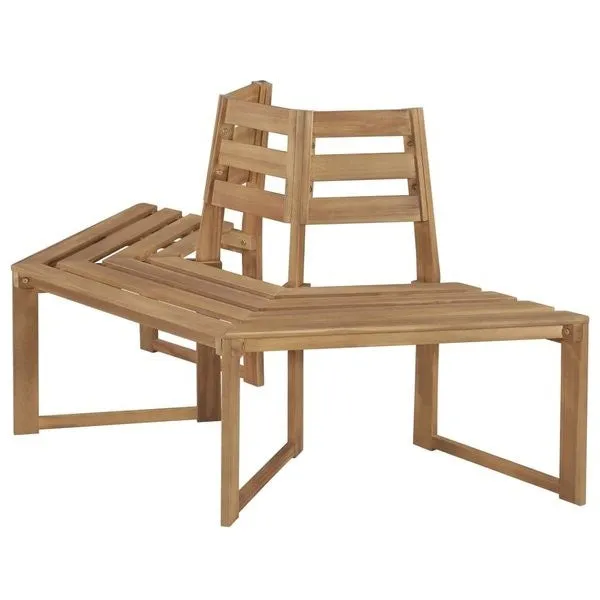 Hexagonal Outdoor Tree Bench in Weather Resistant Acacia Wood