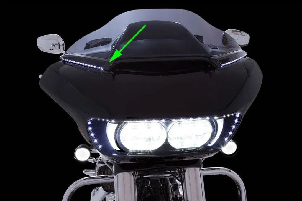 Horizon LED Lighted Windshield Trim for Road Glide '15-up, Black
