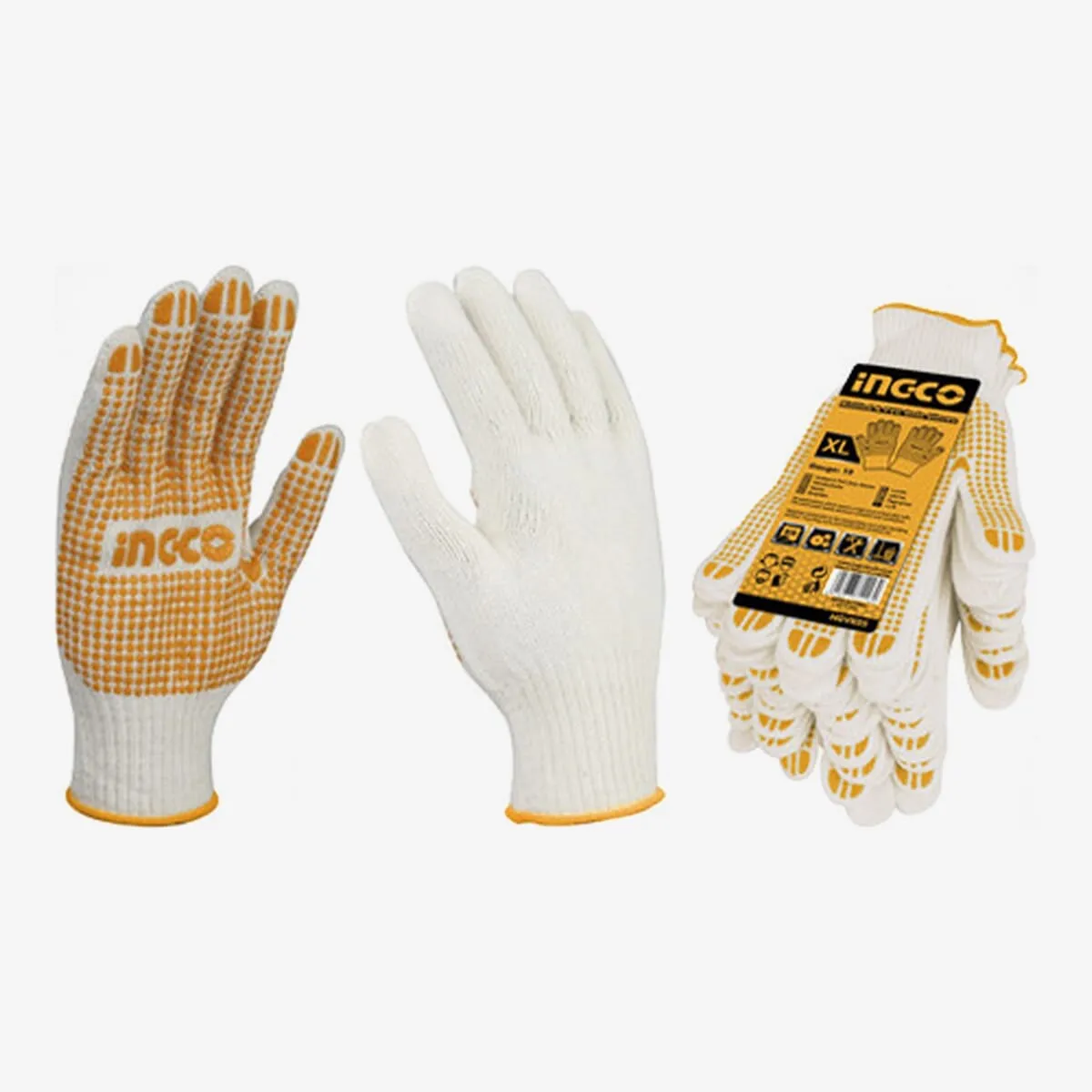 Ingco Knitted & PVC Dots Gloves - Size 10 (XL) – HGVK05