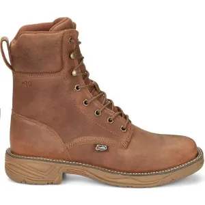 Justin Men's Rush 8" WP Lace Up Western Work Boot -Brown- SE467