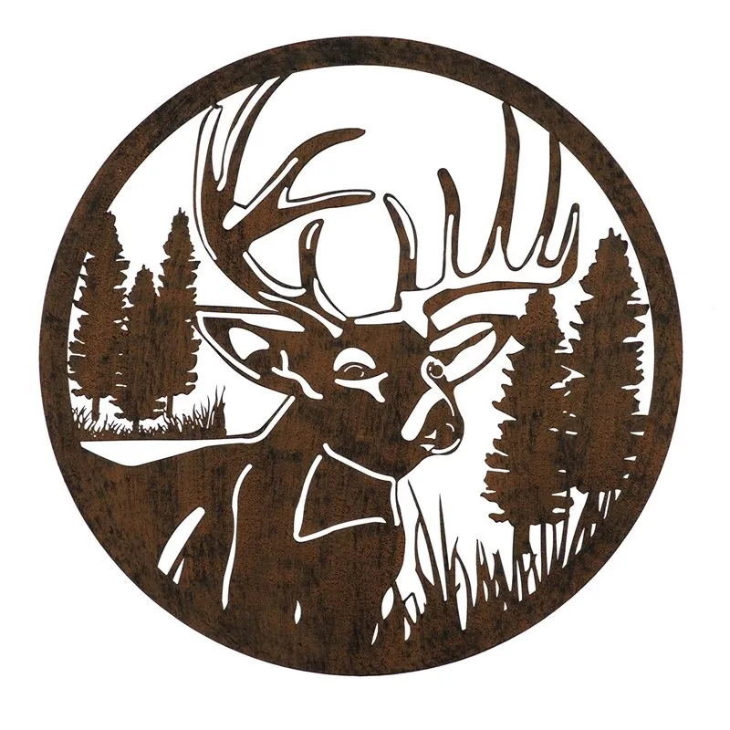 Lasercut Deer Outdoor Metal Wall Décor,6m587