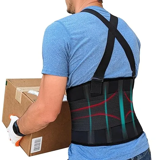 Lower Back Brace with Suspenders Unisex Adjustable by Neo Health