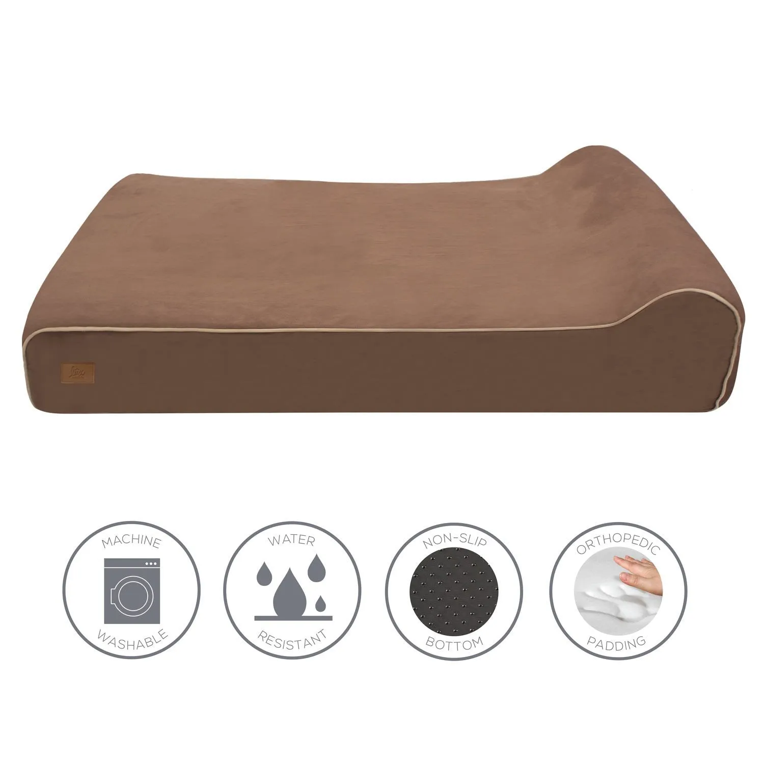 Memory Foam Dog Bed with Machine Washable Microfiber Slipcover