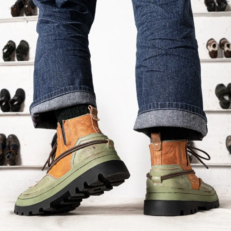 Men Mixed Colors Spliced Outdoor Work Boots