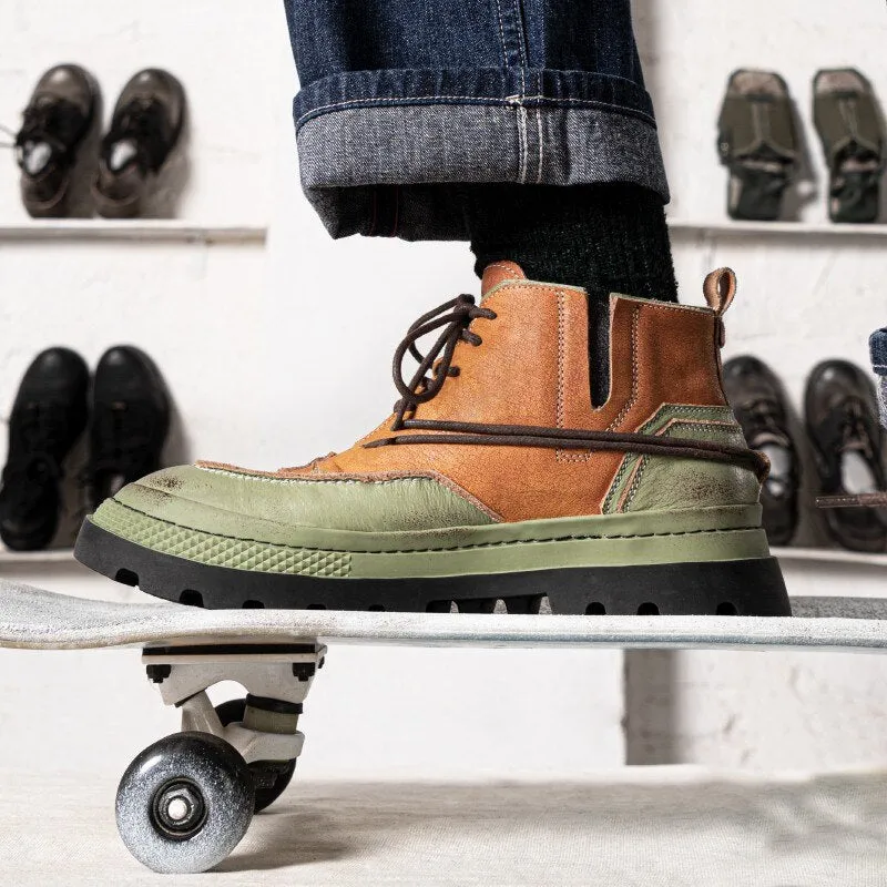 Men Mixed Colors Spliced Outdoor Work Boots
