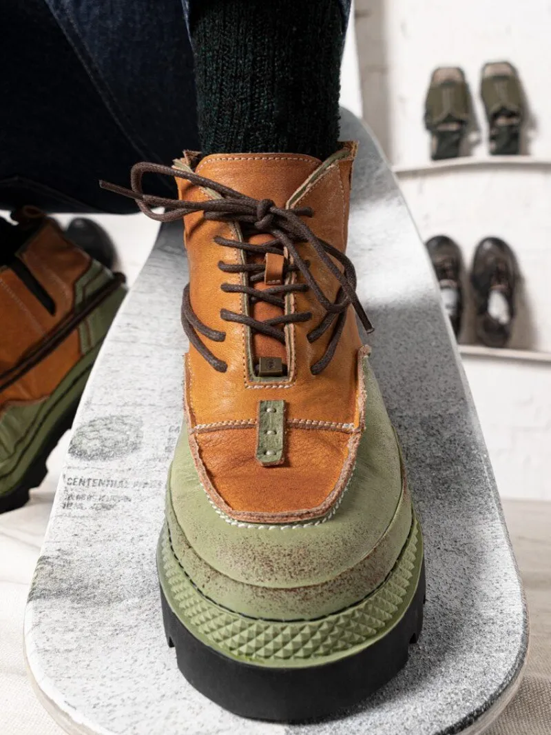 Men Mixed Colors Spliced Outdoor Work Boots