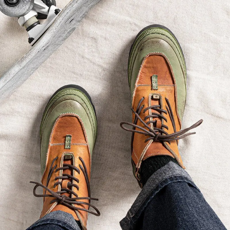 Men Mixed Colors Spliced Outdoor Work Boots