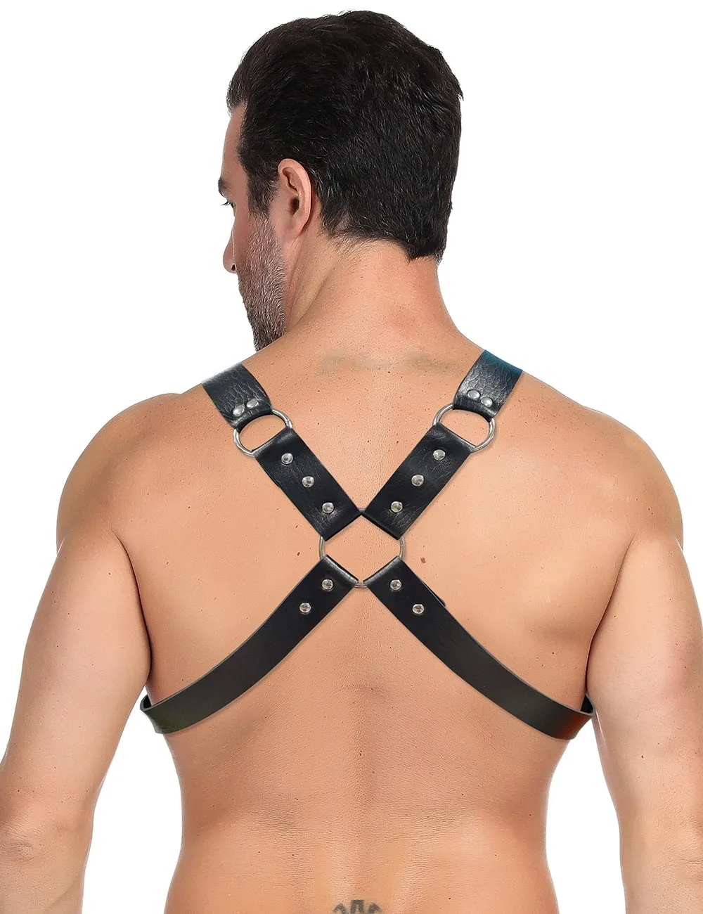 Men's Leather Adjustable Chest Strap