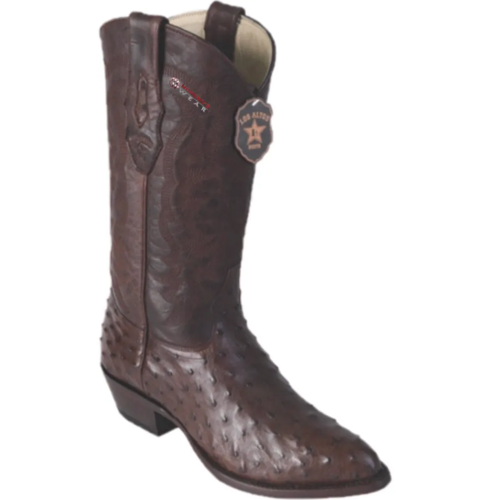 Men’s Los Altos Ostrich Boots Medium Round Toe
