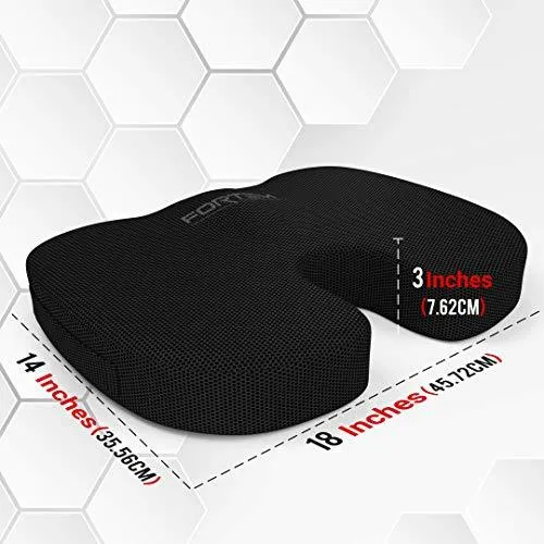 New FORTEM Seat Cushion & Lumbar Support for Office Chair, Car, Wheelchair, Memory Foam Pillow, Washable Covers! Retails $120 