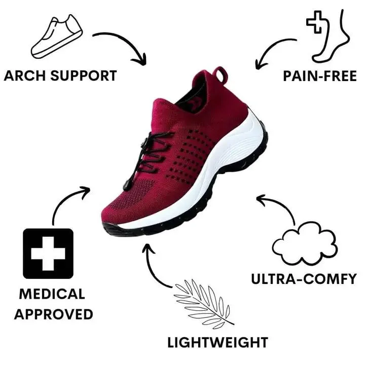 New OrthoBalance - Orthopaedic Shoes for Women Mesh Burgundy Sz 10
