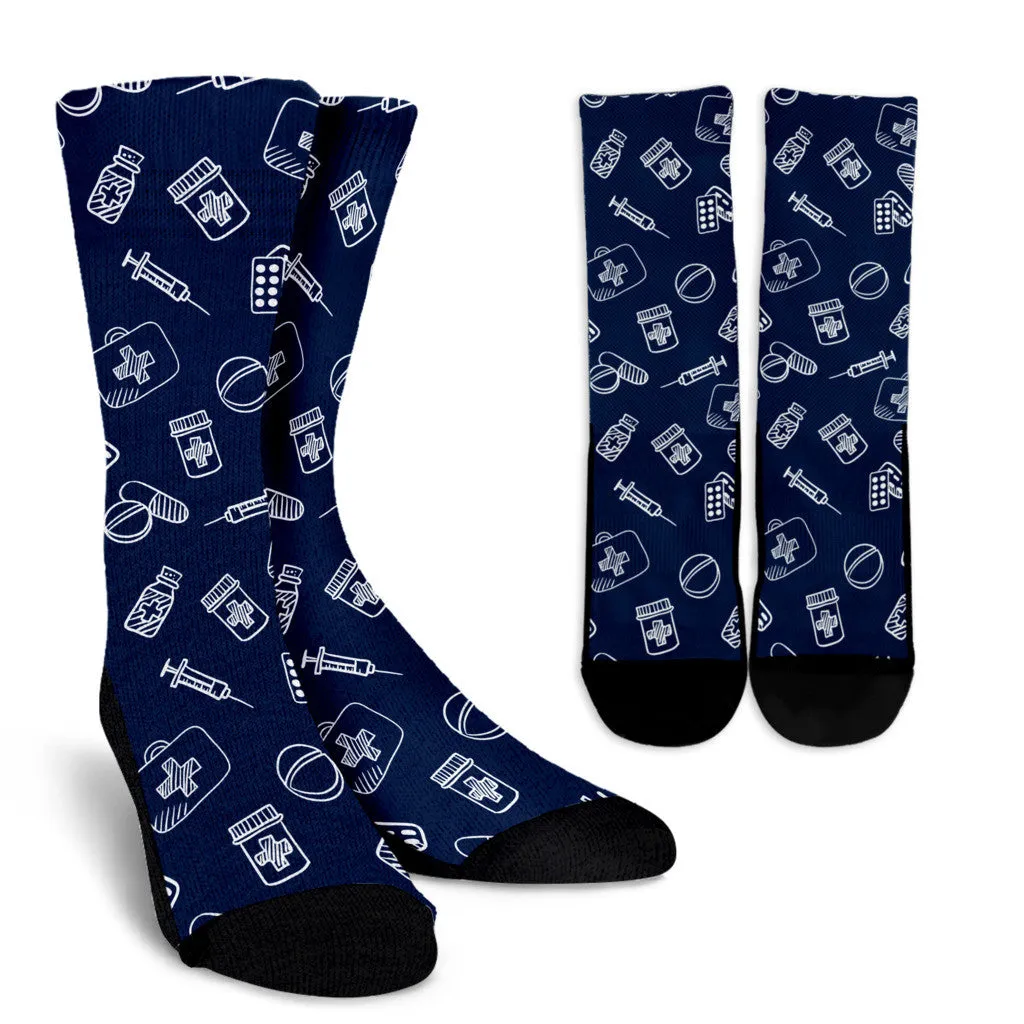 Nurse Socks - Navy