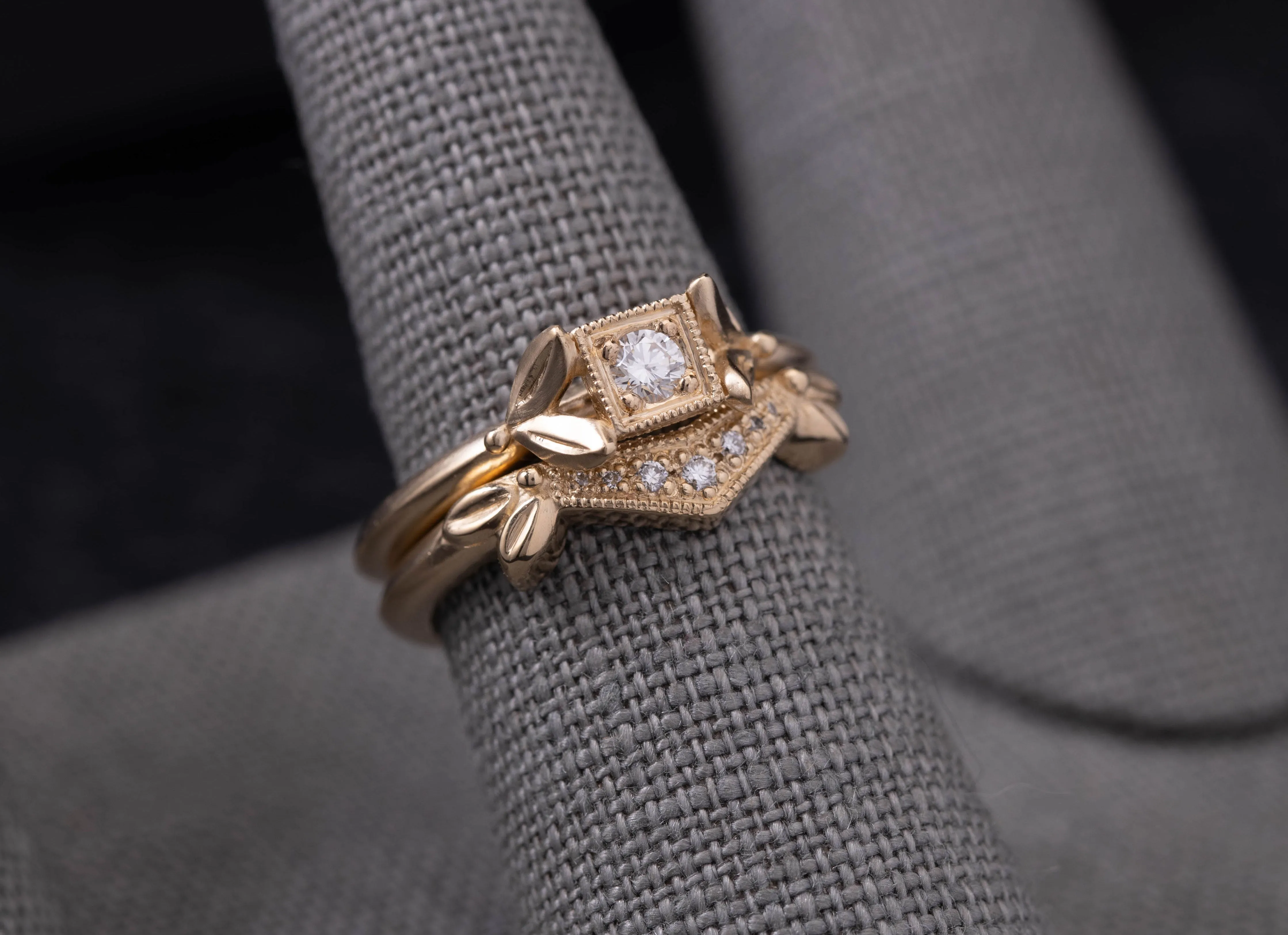 Olive and Arch Solitaire Ring