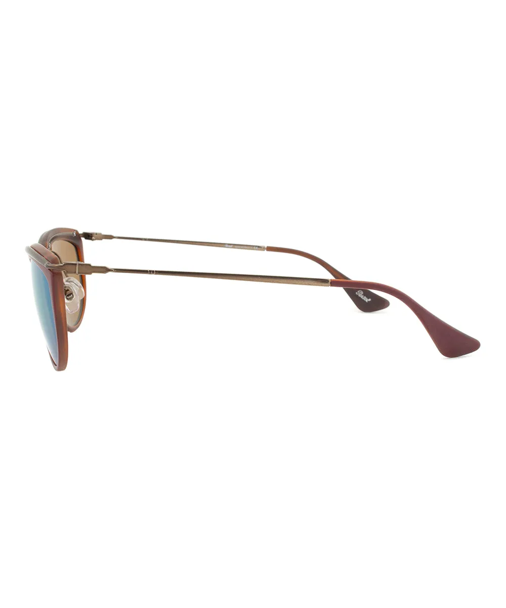 Persol PO3082S 1006/07 Sunglasses | Red and Matte Havana Frame | Brown Mirror Gold Lens