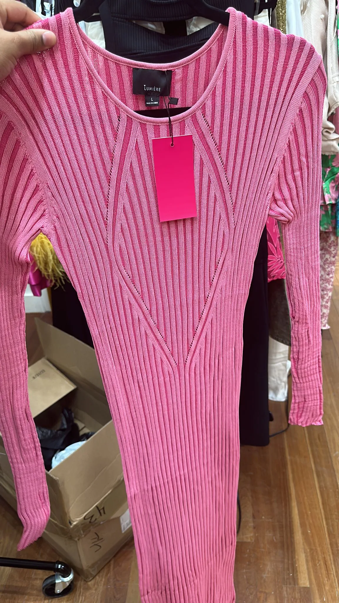 Pink Two Tone Midi Dress