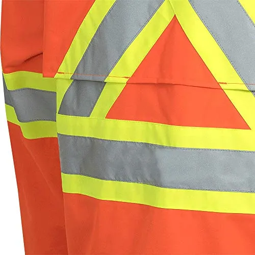 Pioneer V1081350 Hi-Viz Safety Rain Jacket, Tear and Abrasion Resistant, Orange