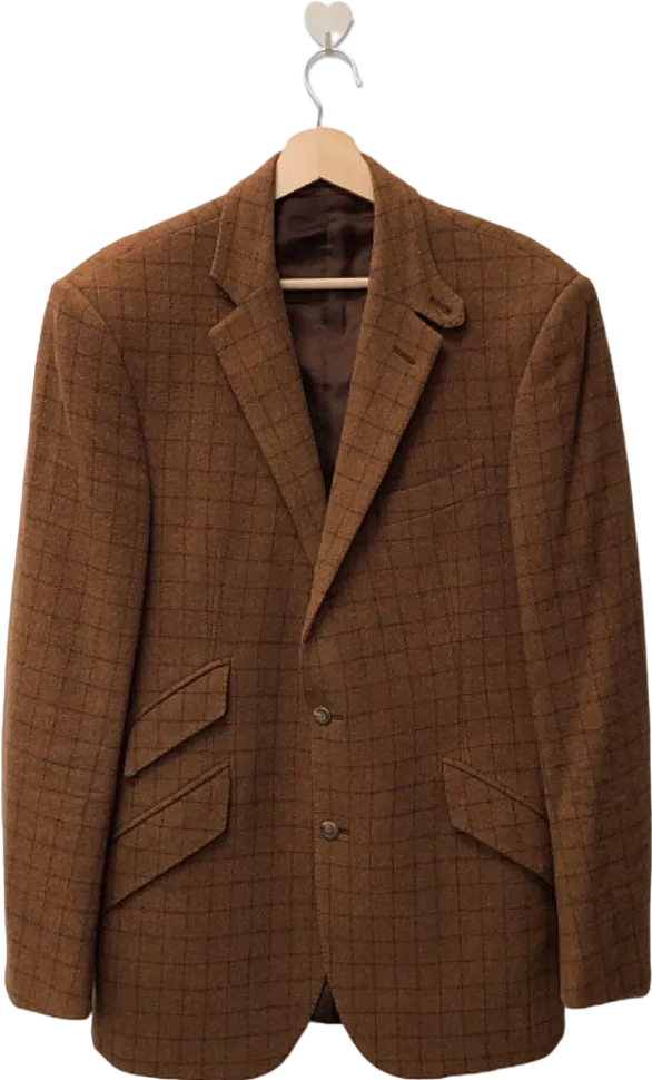 Polo Ralph Lauren Brown Checked Blazer Jacket UK 40L