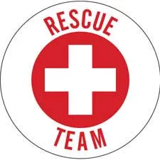 RESCUE TEAM Hard Hat Labels