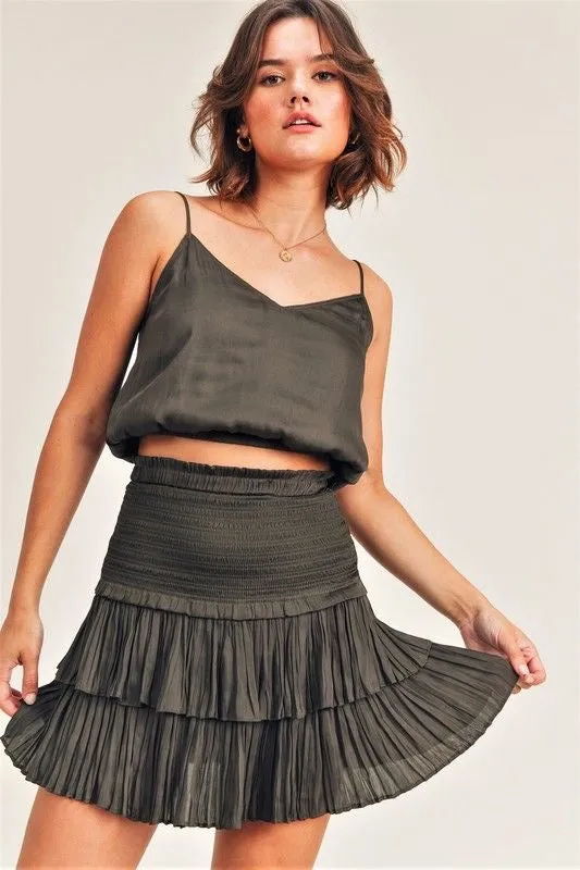 Reset Olive Crop Top