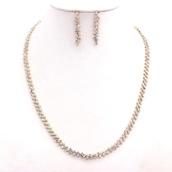 Rhinestone Luxury Necklace and Earring Set