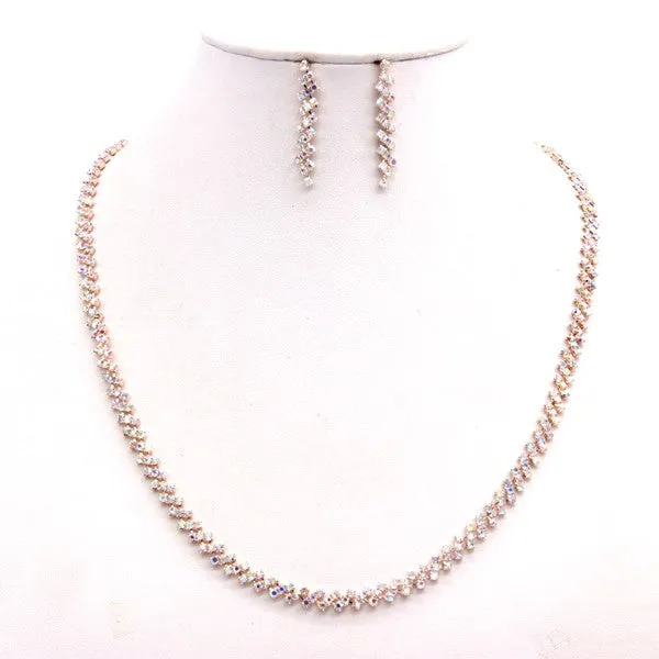 Rhinestone Luxury Necklace and Earring Set