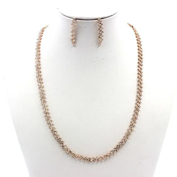 Rhinestone Luxury Necklace and Earring Set