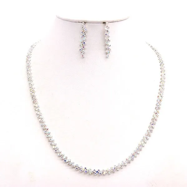 Rhinestone Luxury Necklace and Earring Set