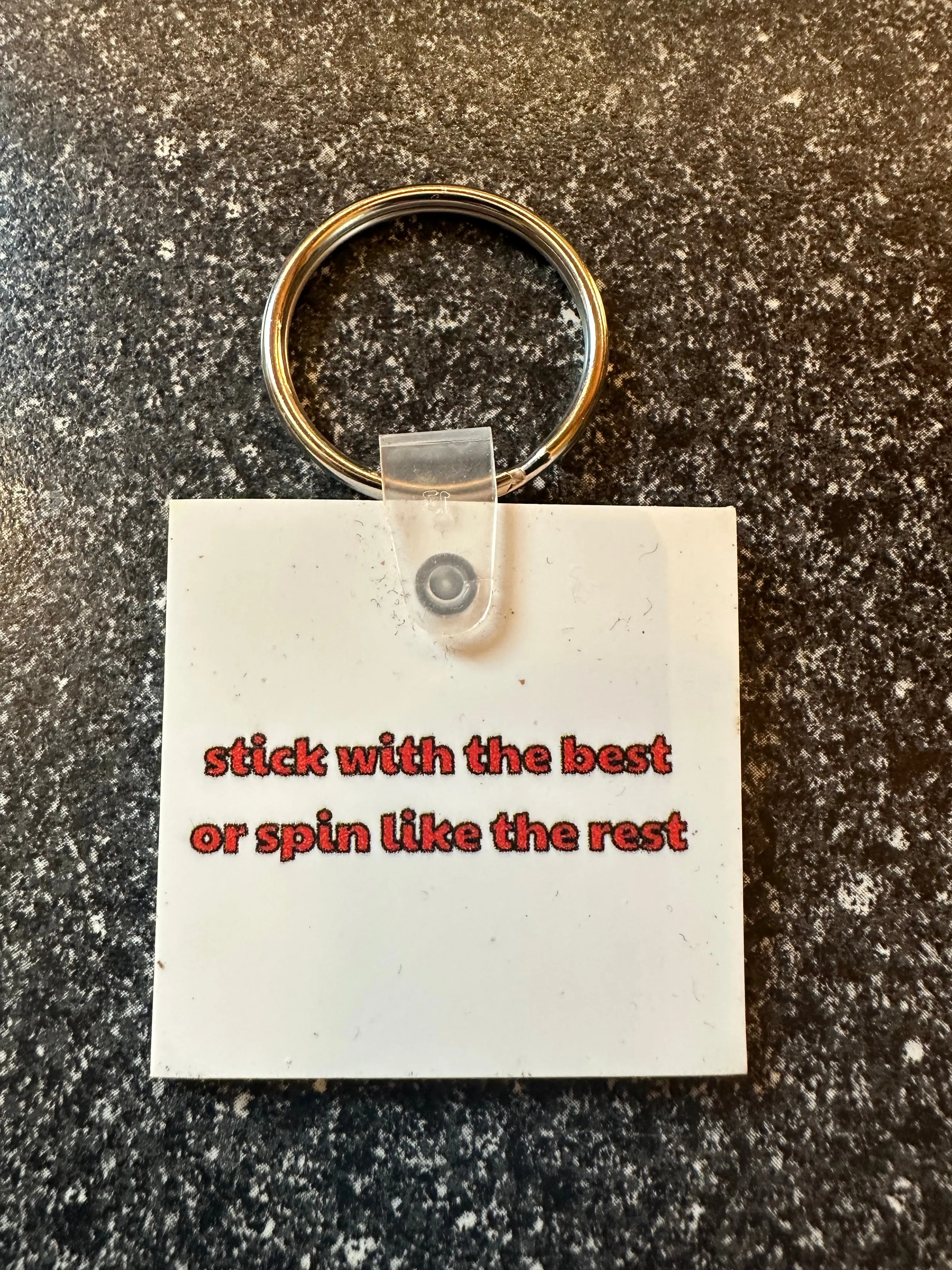 Rocket Track Glue Double Sided Keychain