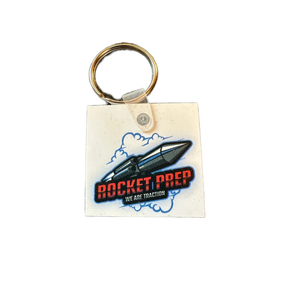 Rocket Track Glue Double Sided Keychain