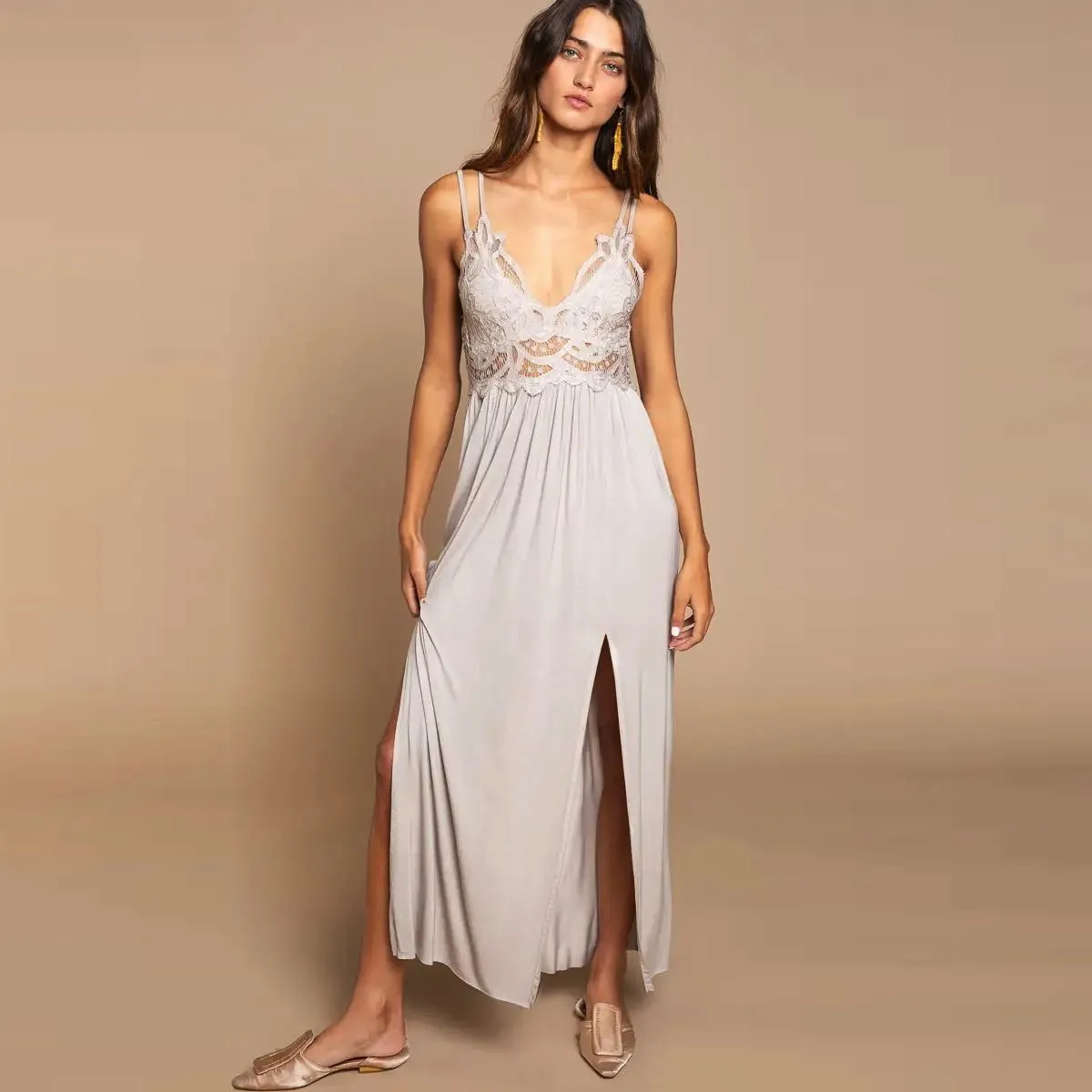 Romantic Taupe Dress