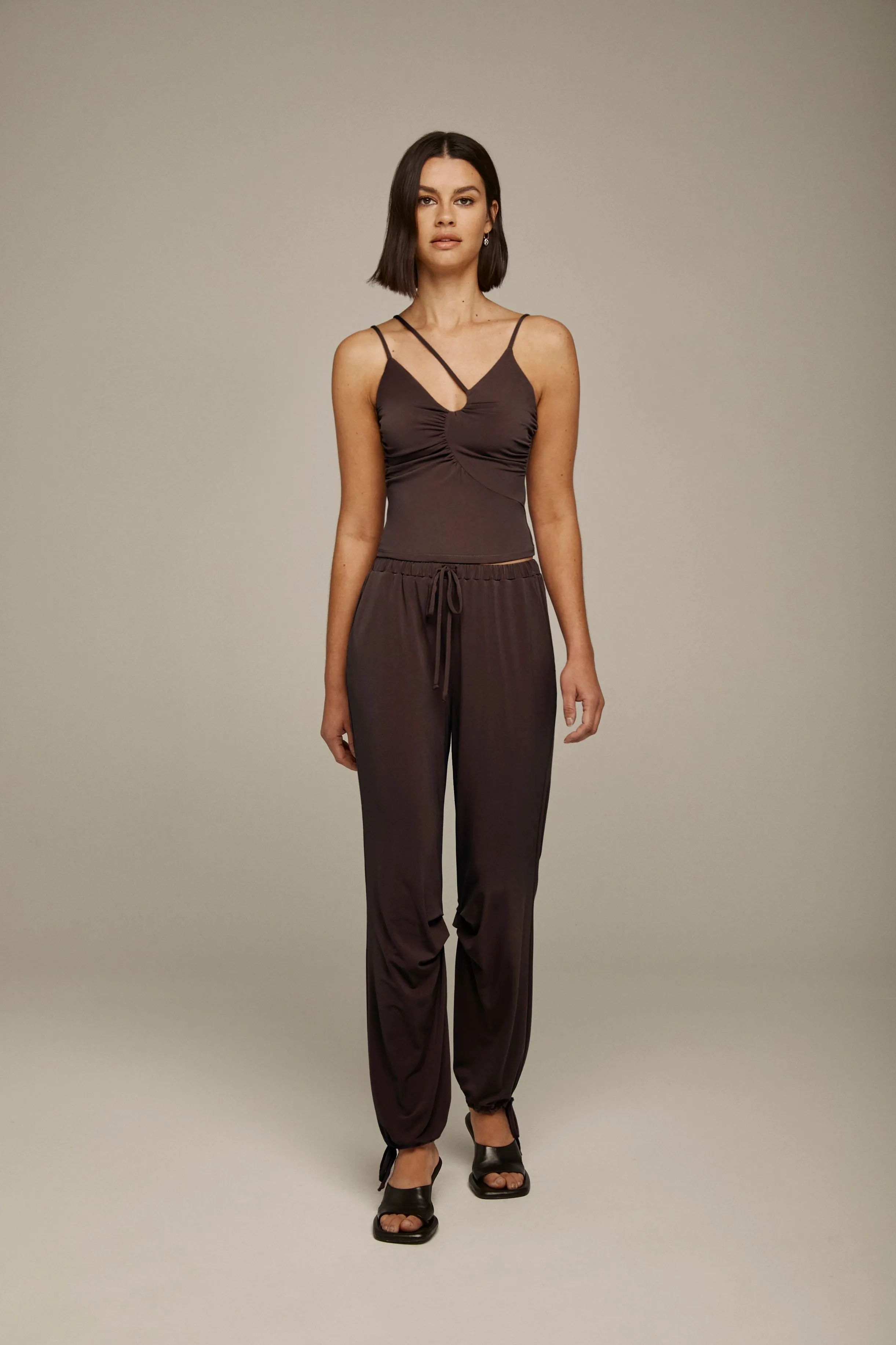 Ruched Asymmetrical Tank