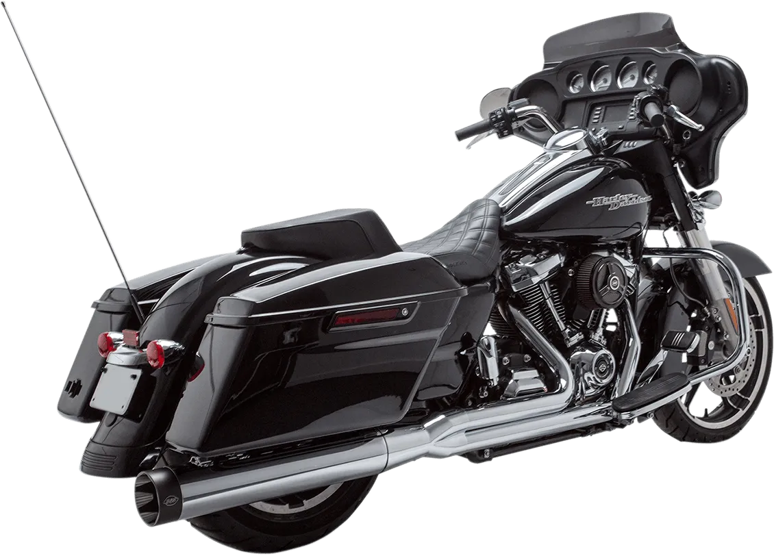S&S Cycle 550-0830 Shadow Muffler Kit - Black Ceramic with Black Highlighted Machined End Cap