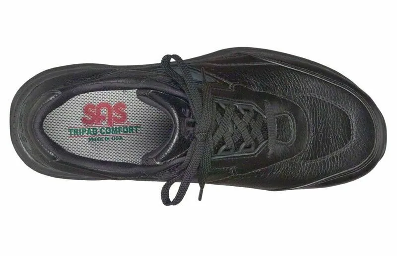 SAS Men's Journey Black Leather Orthopedic Sneaker