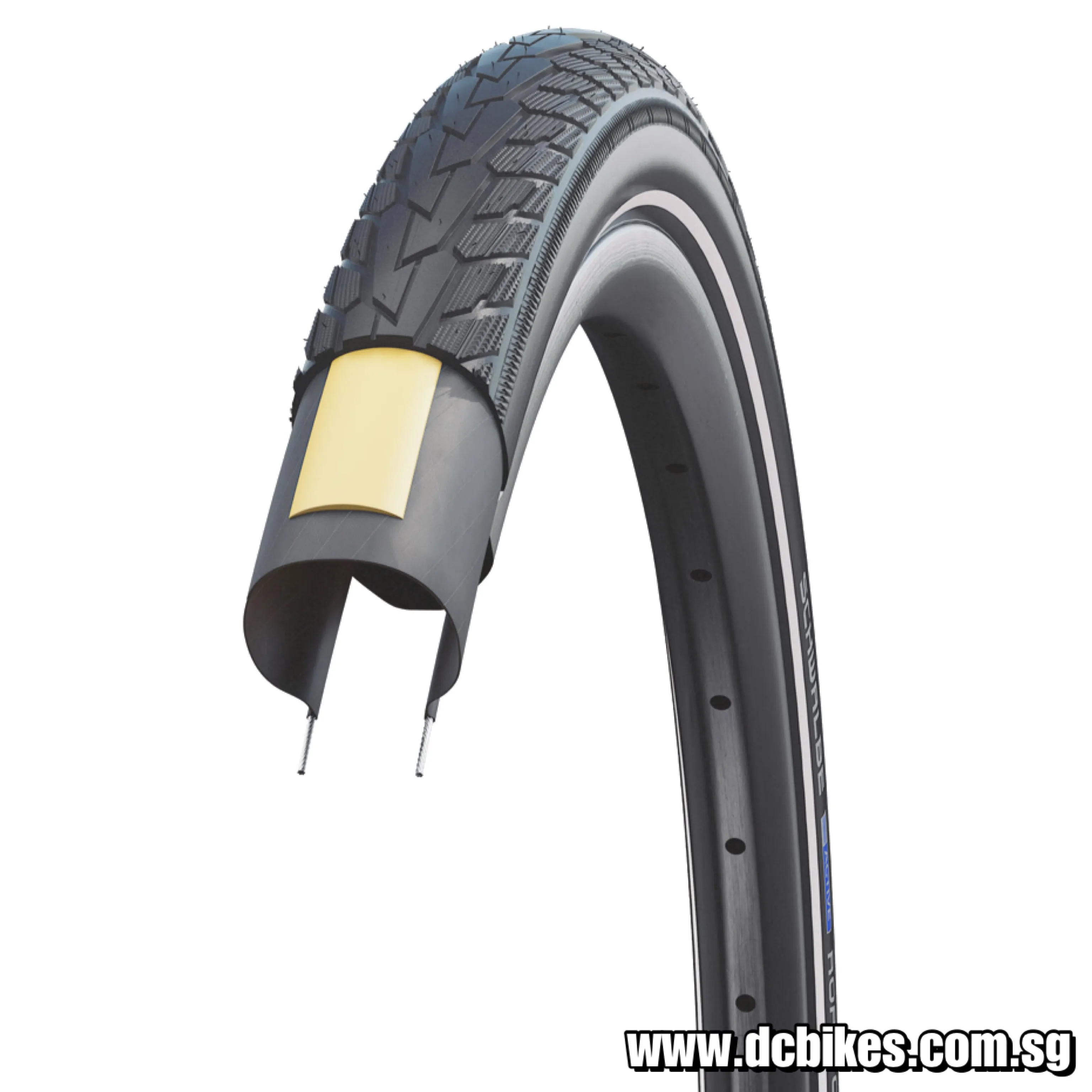Schwalbe 14 X 1.3/8 Road Cruiser Wire Bead Tire - Active | Green Compound | K-Guard Black Bicycle Urban Wired Tire Etrto: 37-288 (1 Tyre)