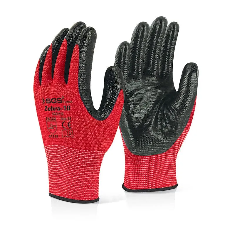 SGS Nitrile Coated Polyester Gloves