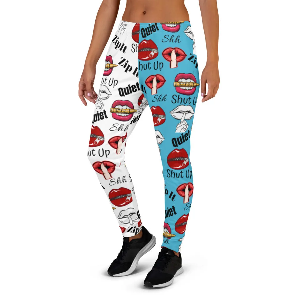 Shhhut Up Women's Joggers - White/Blue