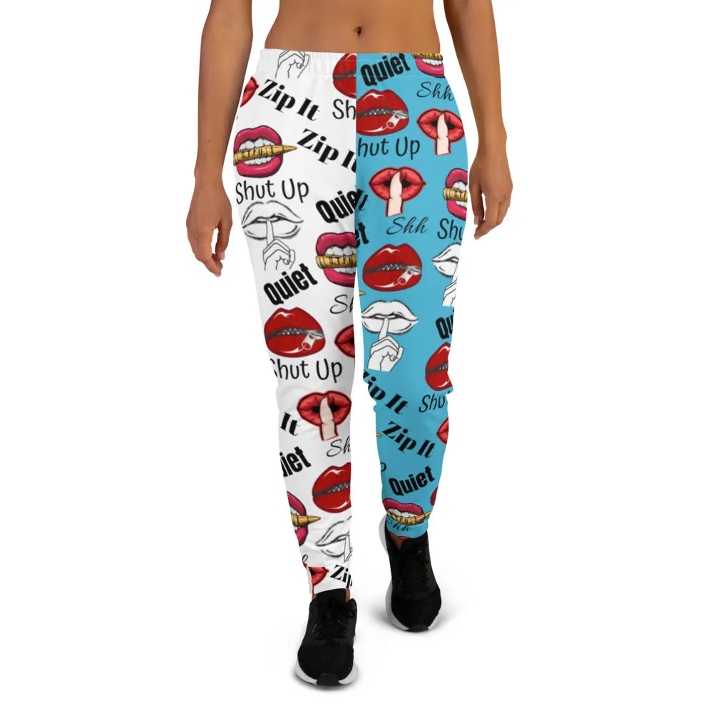 Shhhut Up Women's Joggers - White/Blue