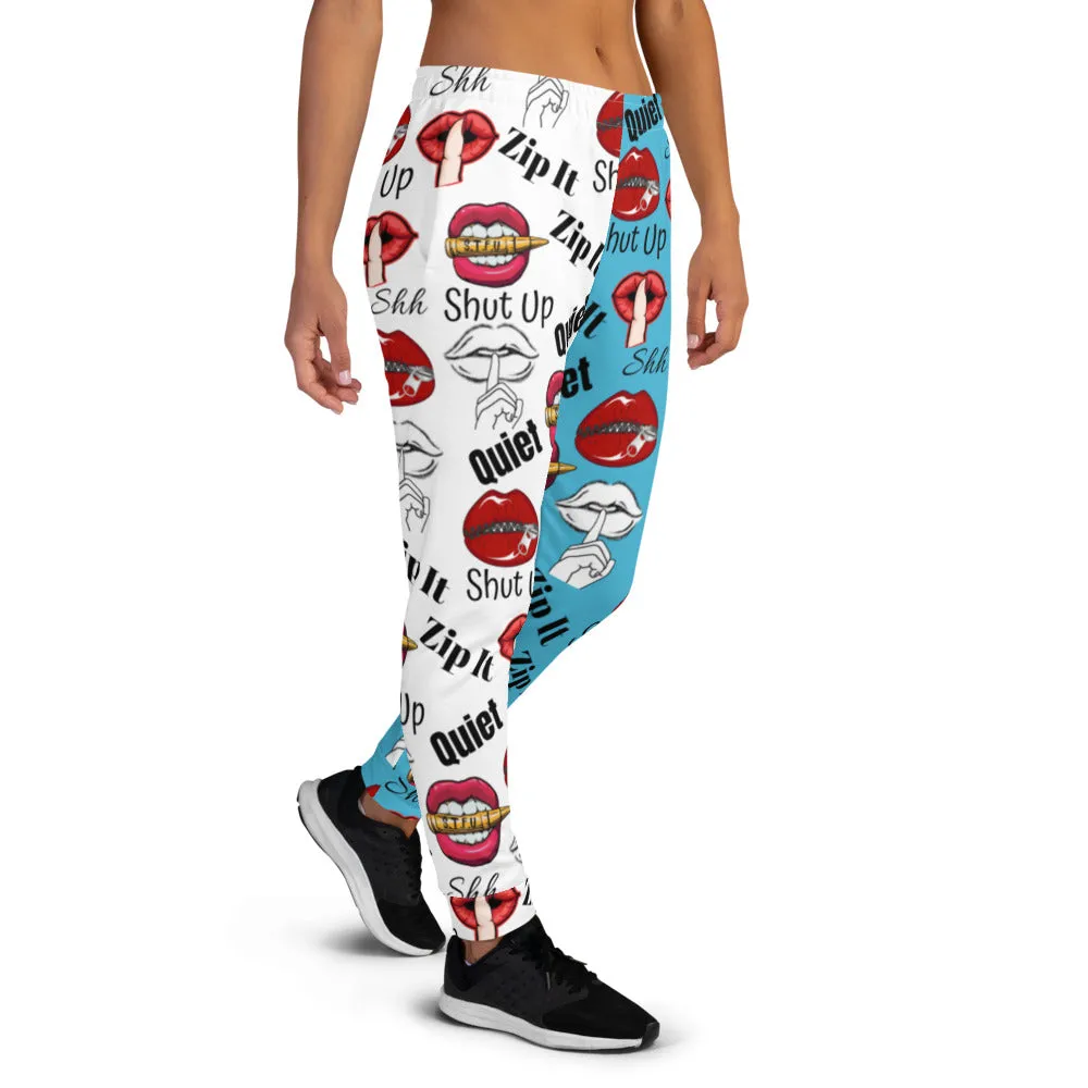 Shhhut Up Women's Joggers - White/Blue