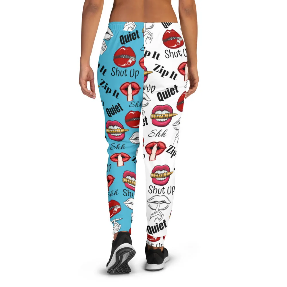 Shhhut Up Women's Joggers - White/Blue