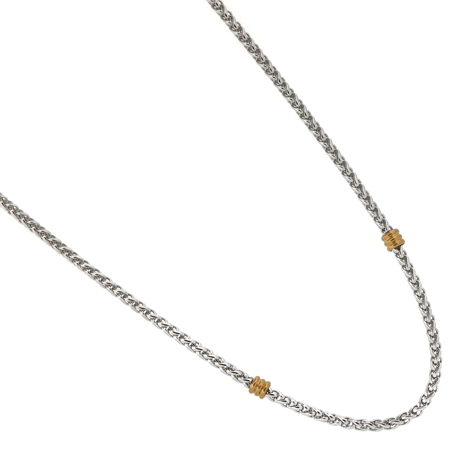 Silver & Gold Design Chain Necklace