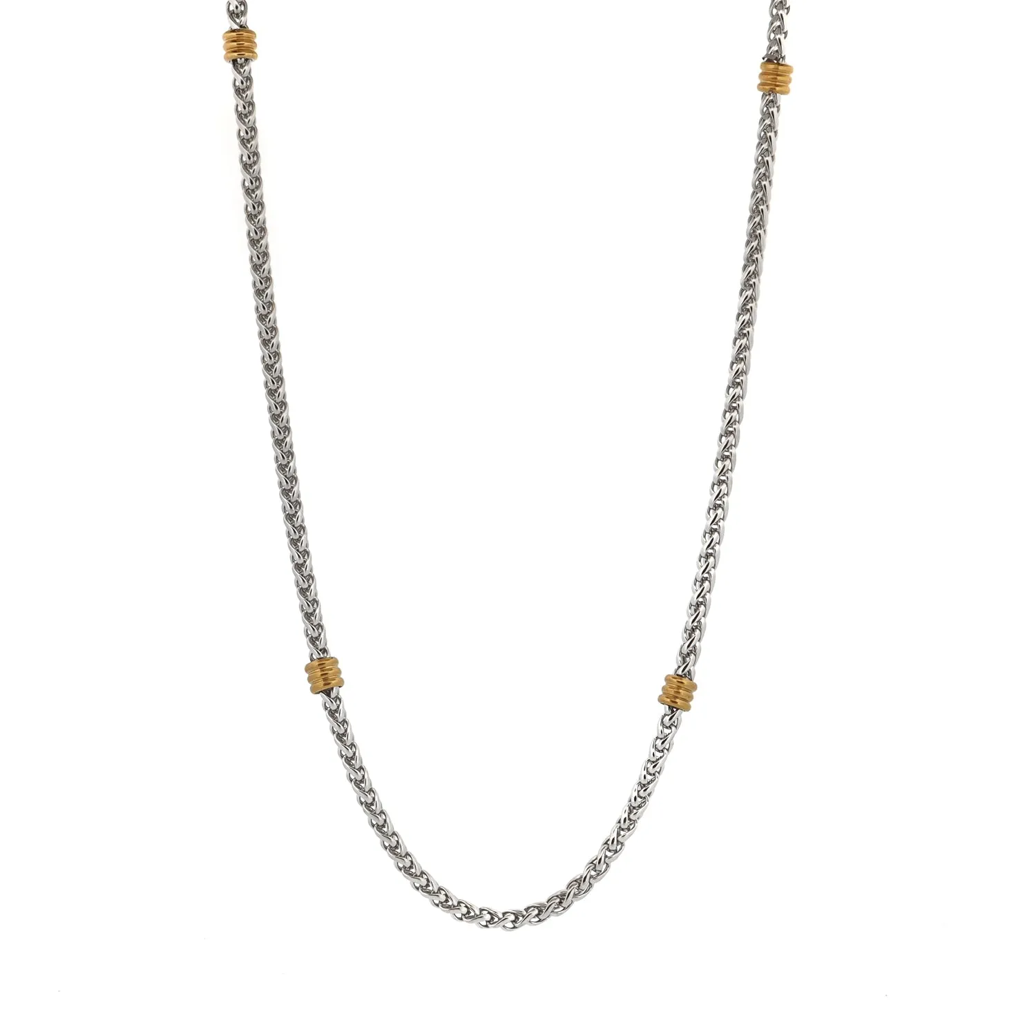 Silver & Gold Design Chain Necklace